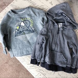 Boys 12 month Sweatshirt and Zip Up Hoodie bundle